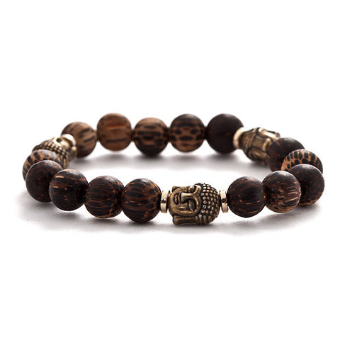 coconut palm bracelet with buddha accents