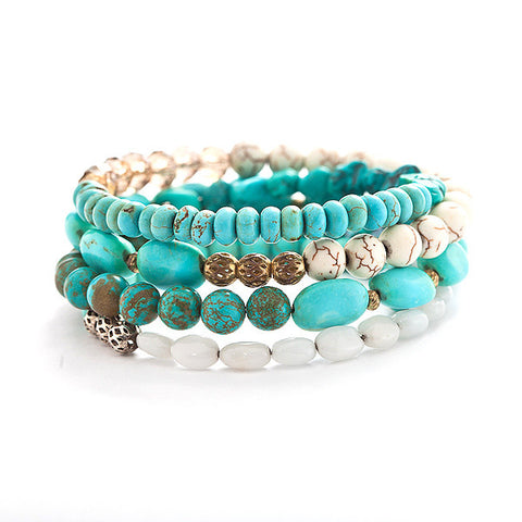 wire wrap bracelet with natural turquoise