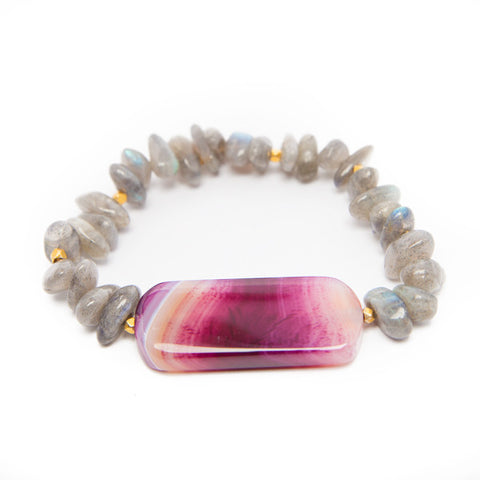 crazy lace agate bracelet with labradorite