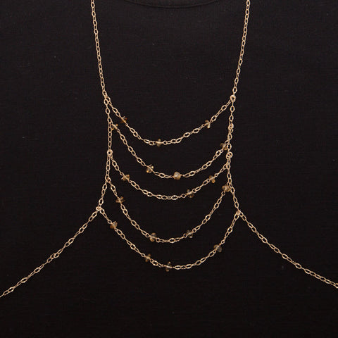 body chain with citrine - 'ciara'