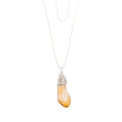 wire wrapped citrine necklace