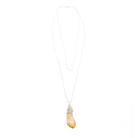 wire wrapped citrine necklace