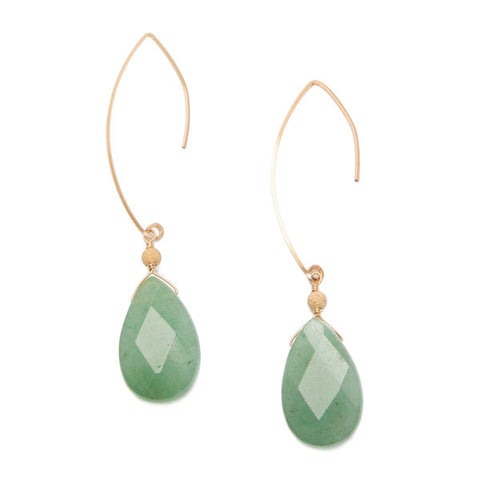 'featherweight' earrings with aventurine