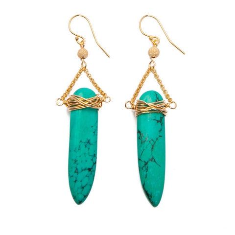 'sabre' earrings with turquoise
