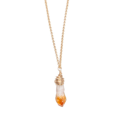 'mia' necklace with citrine