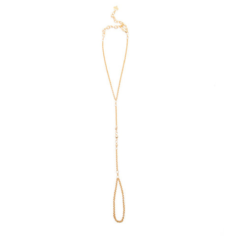 hand chain with 14k gold filled accent beads - 'lia'