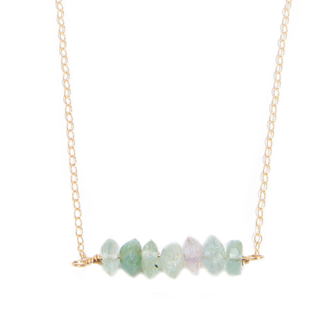 'kara' necklace with aquamarine