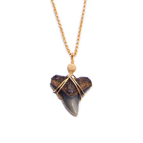 'kai' sharks tooth necklace - black