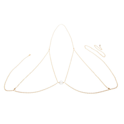 bra chain with crystal quartz - 'lola'