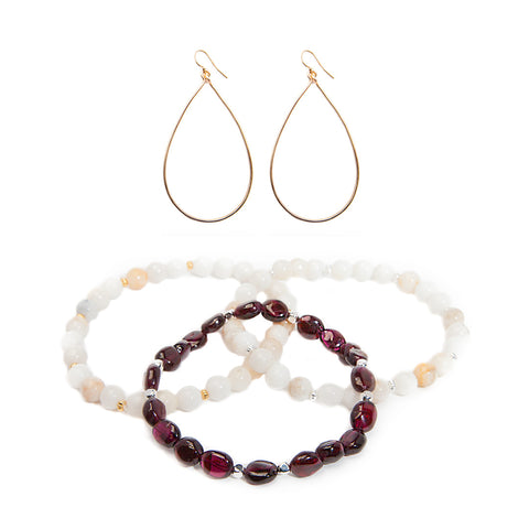 'love stone' gift set with garnet - $79