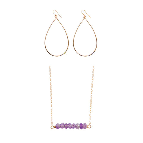 'love stone' gift set with amethyst - $79