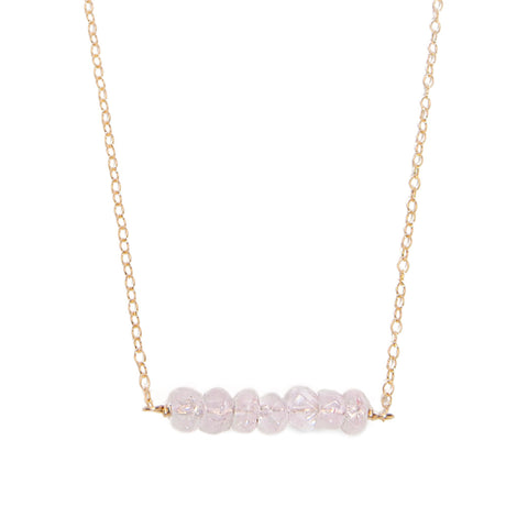 'kara' necklace with rose quartz