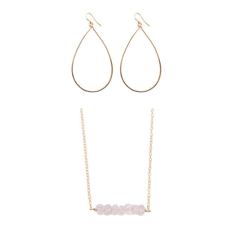 'love stone' gift set with rose quartz - $79