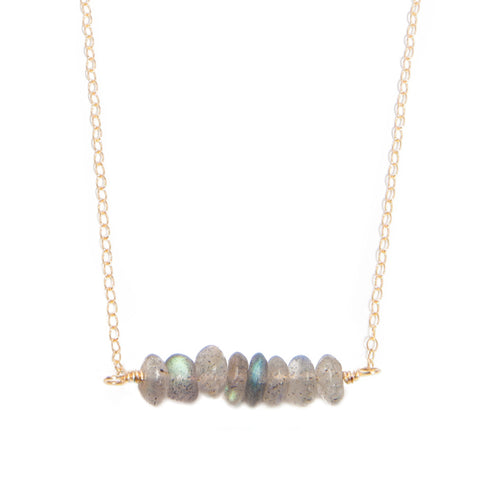 'kara' necklace with labradorite