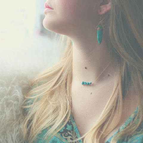 'kara' necklace with turquoise