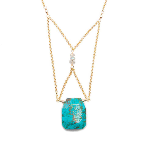 'crista' necklace with turquoise