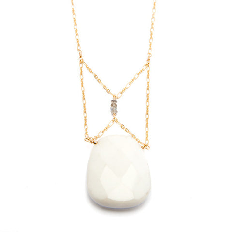 'christine' necklace with white jade