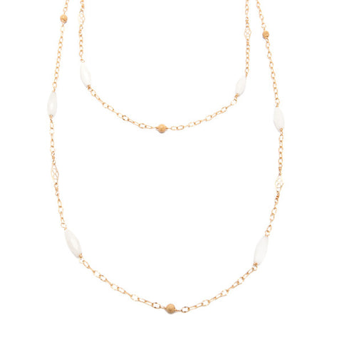 'dew drop' necklace with white jade