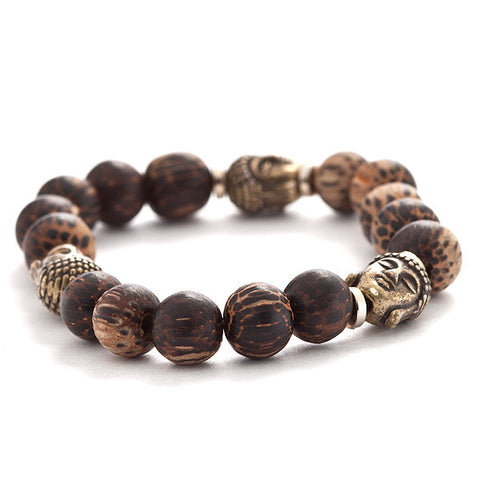 coconut palm bracelet with buddha accents