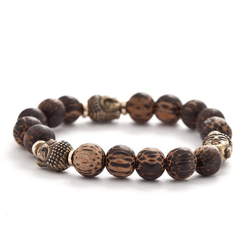 coconut palm bracelet with buddha accents
