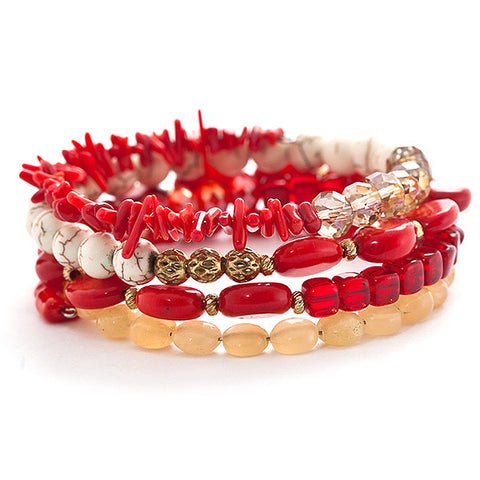 wire wrap bracelet with red coral