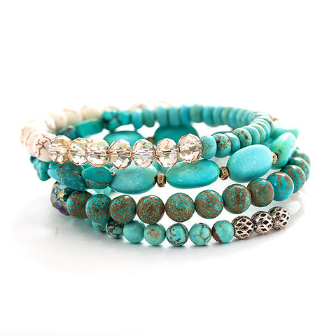 wire wrap bracelet with natural turquoise