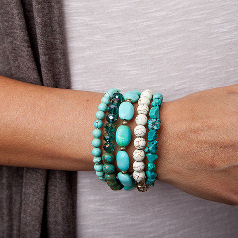 wire wrap bracelet with natural turquoise
