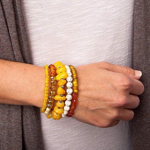 wire wrap bracelet with yellow agate
