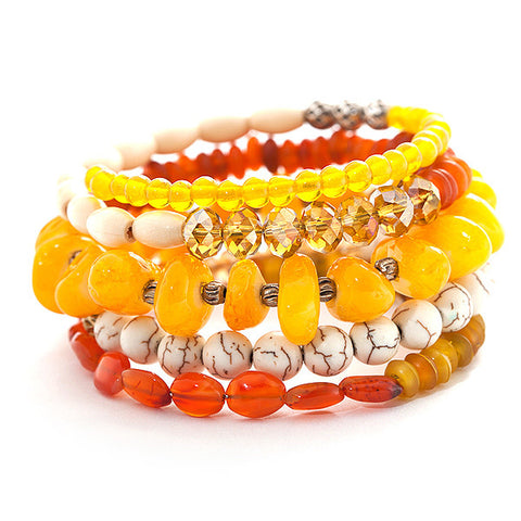 wire wrap bracelet with yellow agate