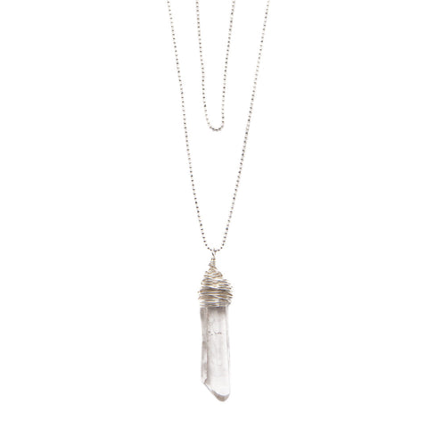 'caterina' necklace with crystal quartz - sterling silver