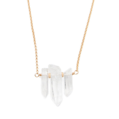 'skye' necklace with triple crystal quartz pendants