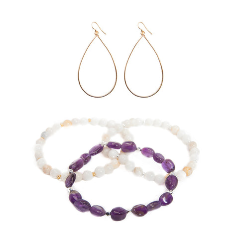 'love stone' gift set with amethyst - $79