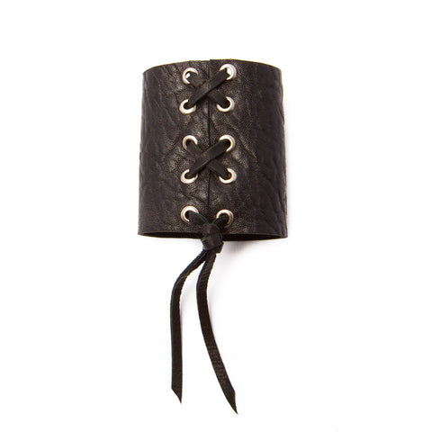 'jayne' leather corset cuff - black