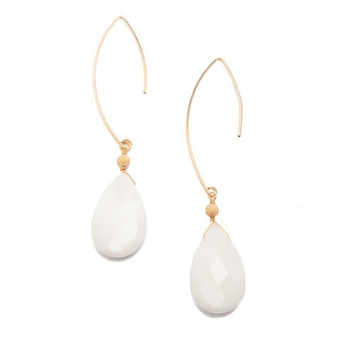 'featherweight' earrings with white jade