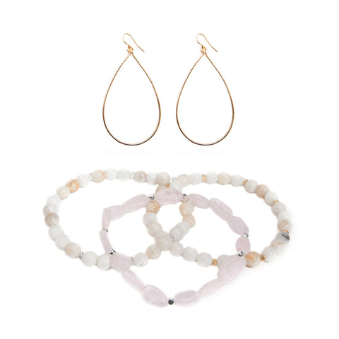 'love stone' gift set with rose quartz - $79