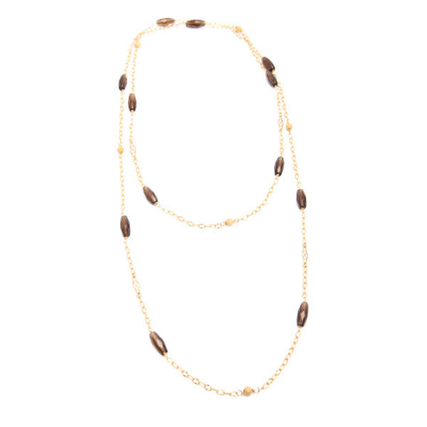 'dew drop' necklace with smoky quartz