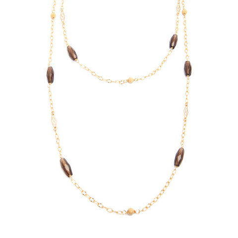 'dew drop' necklace with smoky quartz
