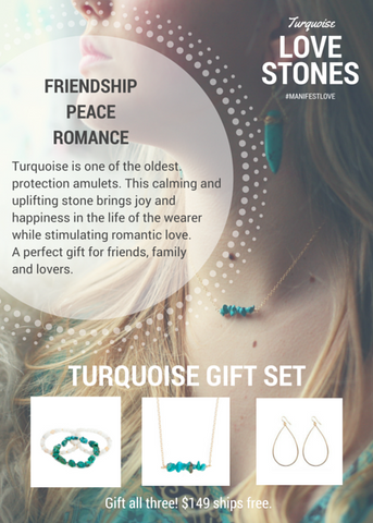 'love stone' gift set with turquoise - $109
