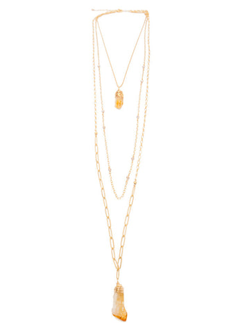 'triple threat' necklace with citrine