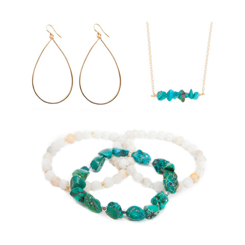 'love stone' gift set with turquoise - $109