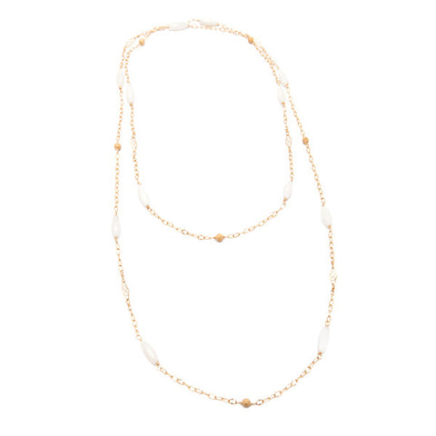 'dew drop' necklace with white jade