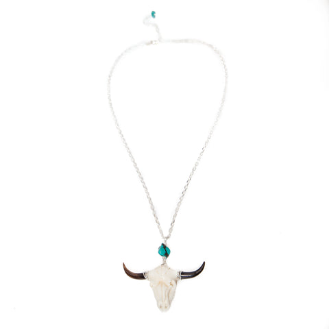 buffalo bone skull necklace